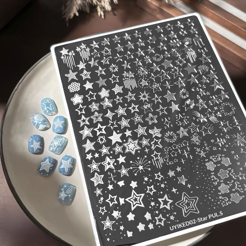 New Polka Dot Star Stripe Line - Nail Art Stamping Kit 评论和价格