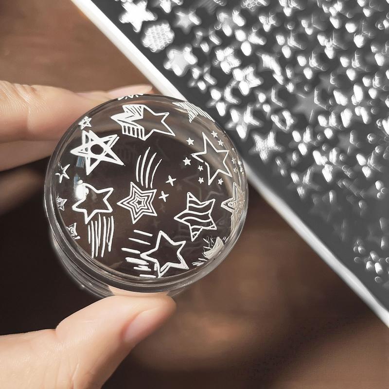 New Polka Dot Star Stripe Line - Nail Art Stamping Kit 评论和价格