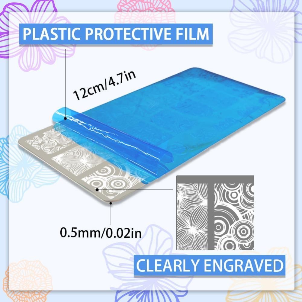 5pcs Line Texture Nail Art Tem - Nail Art Stamping Kit 评论和价格