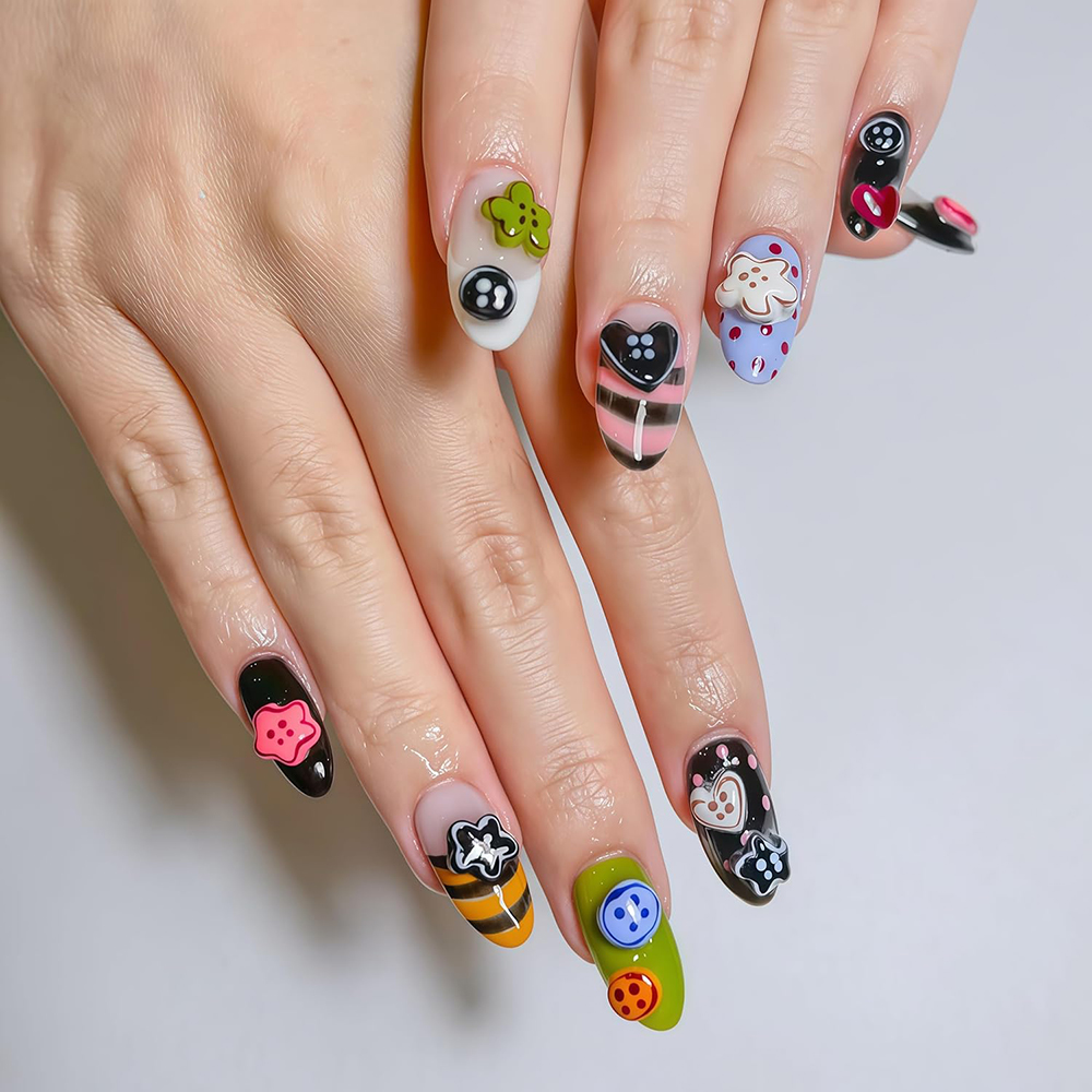 3D Buttons Nail Art Mold Silic - Nail Art Stamping Kit 评论和价格