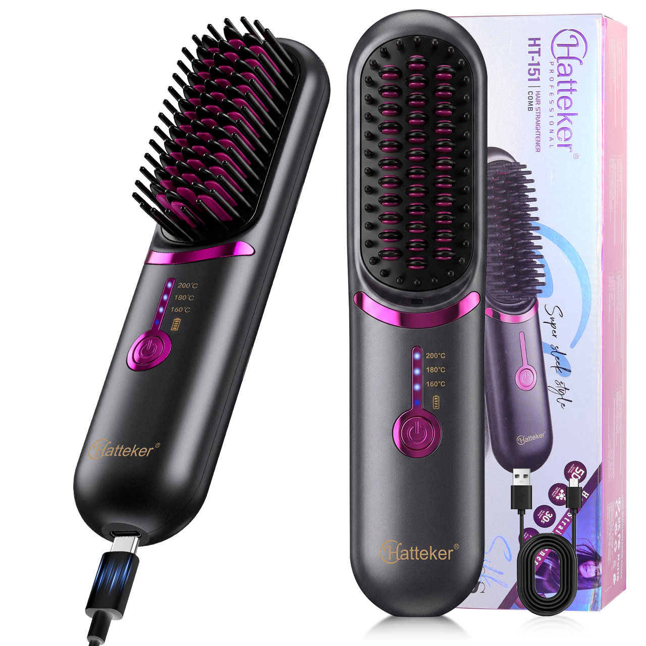 Hatteker Wireless Portable Tra - Hair Straightener 评论和价格