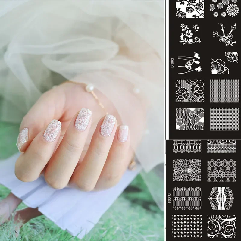 1PC Nail Stamping Plates Set D - Nail Art Stamping Kit 评论和价格