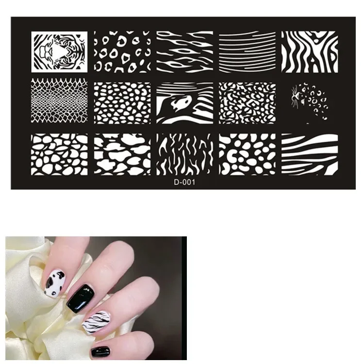 1PC Nail Stamping Plates Set D - Nail Art Stamping Kit 评论和价格